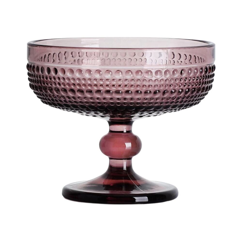 WAIT FLY Purple Glass Dessert Bowl Footed Trifle Ice Cream Serving Bowl